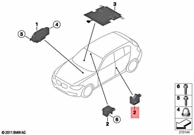 BMW OEM 12-15 328i Airbag Air Bag Srs-side Impact Sensor 