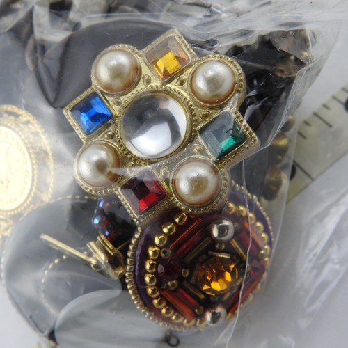 Sacchetto vintage 1,25 libbre di gioielli RICAMBI artigianato riparazione strass - Foto 5 di 9