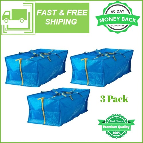 Ikea Frakta Storage Bag,Extra Large Blue SET of 3 eBay