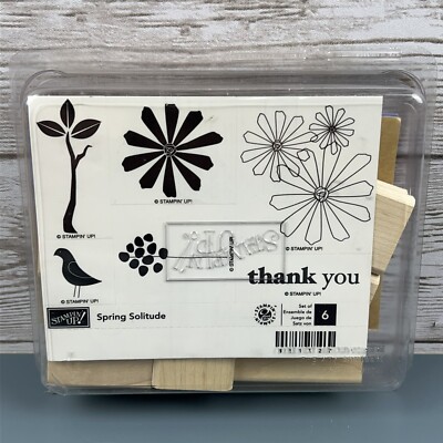 Stampin Up! Spring Solitude Unmounted Rubber Stamp Set Of 6 Brand New