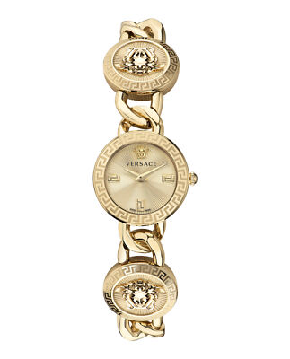 Versace Womens Stud Icon Gold 26mm Bracelet Fashion Watch