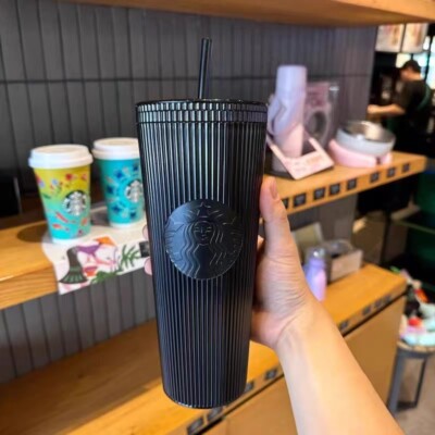 New Starbucks 2024 Black Streak Tumbler Venti Cup Cold Cup Drink Cups 24oz  Gift | eBay