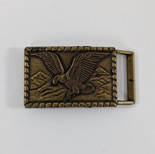Vintage Patriotic Eagle Solid Brass Belt Buckle USA