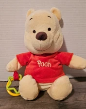 Disney Baby Winnie the Pooh Rattle Plush Crinkle Ears Teething Toys 12" Stuffed