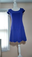 Ann Taylor Blue Dress with Cap Sleeves Size 2 with lining and Back Zipper