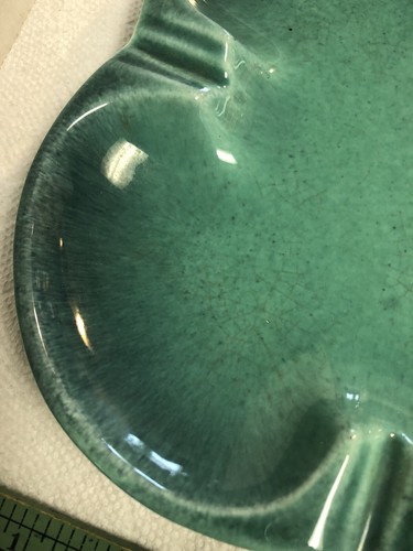 Vintage Royal Haeger 4 Leaf Clover Large Cigar Ashtray R1601 Turquoise Teal - Picture 6 of 6