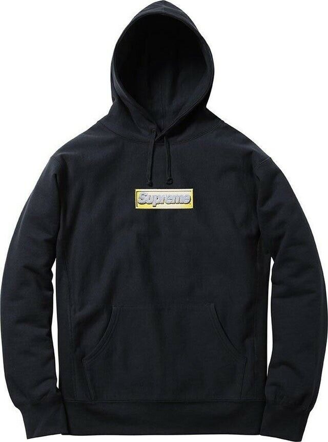 SUPREME BLING BOX LOGO HOODIE SWEATSHIRT BLACK (BOGO) SS22 LARGE