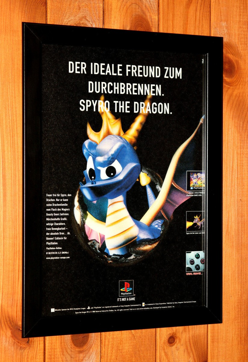 1998 Spyro the Dragon PlayStation PS1 Vintage Mini Promo Poster
