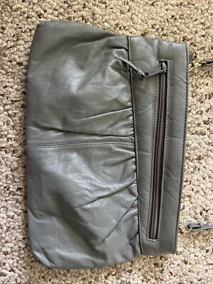 Vintage 80s Handi Bag Grey Clutch Handbag Purse Shoulder Bag