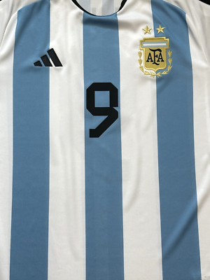 2022 Argentina Home Jersey #9 J. Alvarez Medium adidas World Cup 2