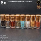 8x Wonderful Collection Arabic Perfume musk 3ml HiQuality Tahara Oud مسك الطهارة