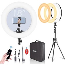 EMART 18-inch Ring Light with Stand, 65W Big Adjustable 3200-5500K LED Ringli...