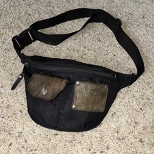 Vintage Harley Davidson Nylon Waist Bag Fanny Pack Black Made in USA Pouch Purse