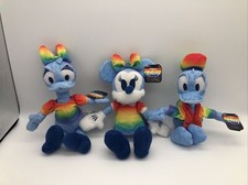 Just Play Disney Rainbow Collection 8" Daisy Donald Duck Minnie Mouse Plush