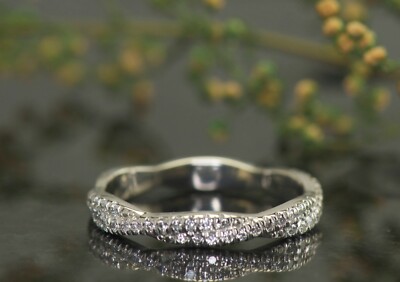 2Ct Round Cut DSimulated Diamond Twisted Swirl Wedding Band White