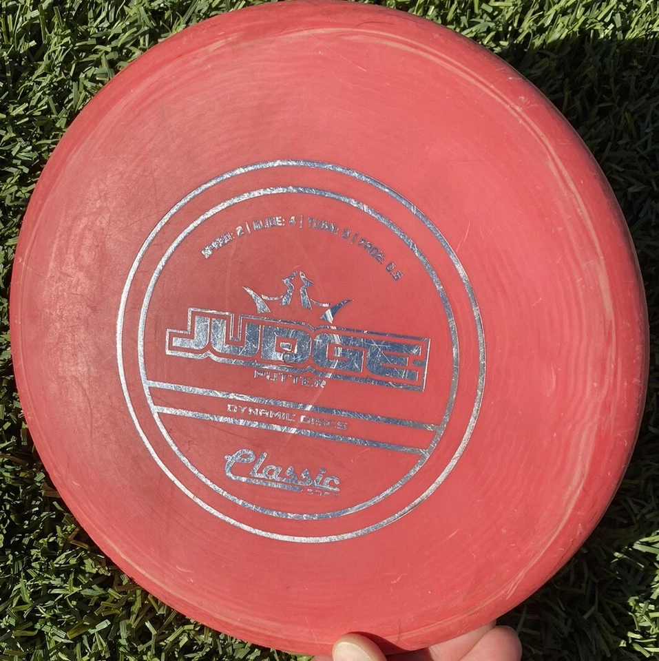 🦾 Red Dynamic Discs Classic Soft Judge 173g 5/10 Silver Foil Digiweight No Ink - Image 2 of 4