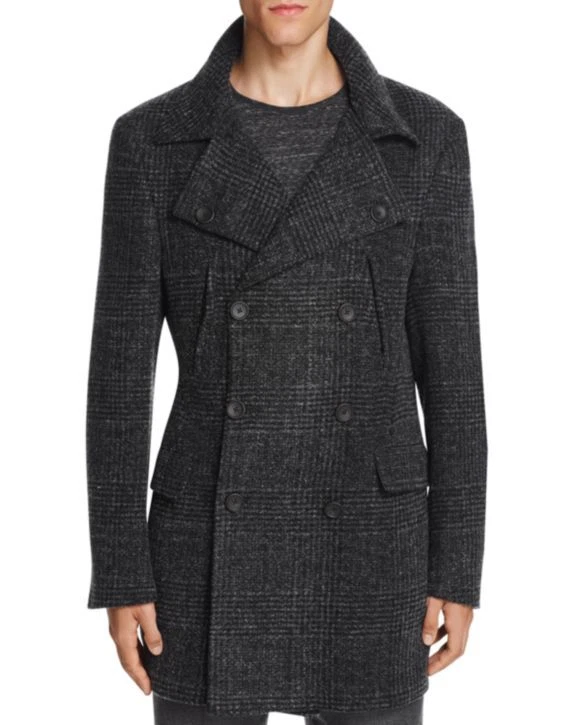 Abrigo Hickey Freeman fieltro lana pata de gallo carbón $1195,00, talla 46 Foto 3 de 4