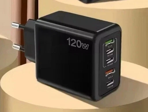 USB UK/EU Plug Wall Adapter Charger 5 Ports Type C Fast Charging Mobile Phones - Image 3 of 4