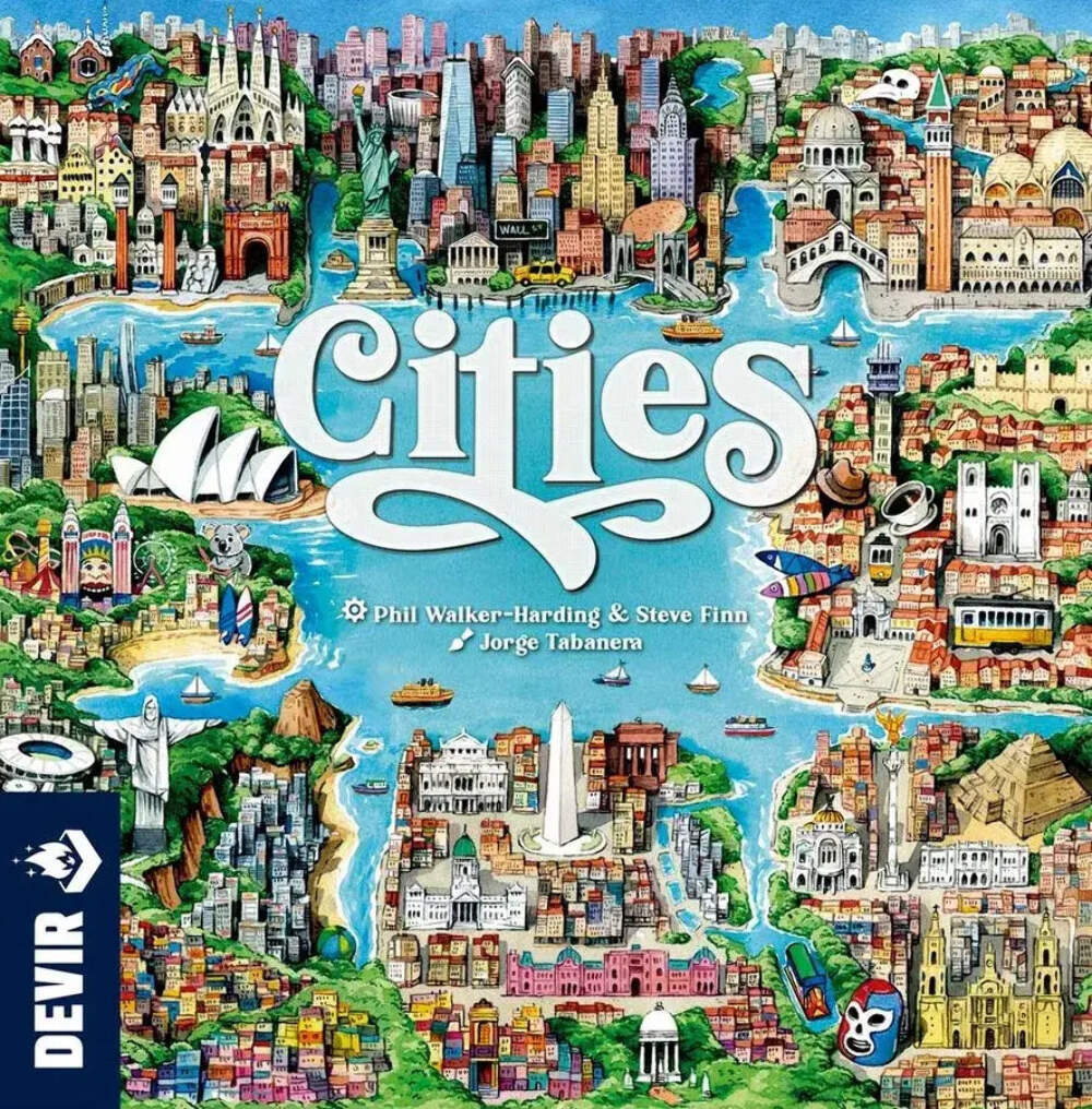 Cities board game, by Steve Finn, Phil Walker-Harding, published by Devir Games