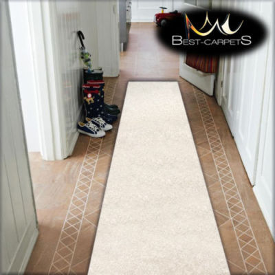GÜNSTIGER LÄUFER FLUR MODERN creme Flur Breite 110 - 130 TEPPICHE Filzrücken Teppiche