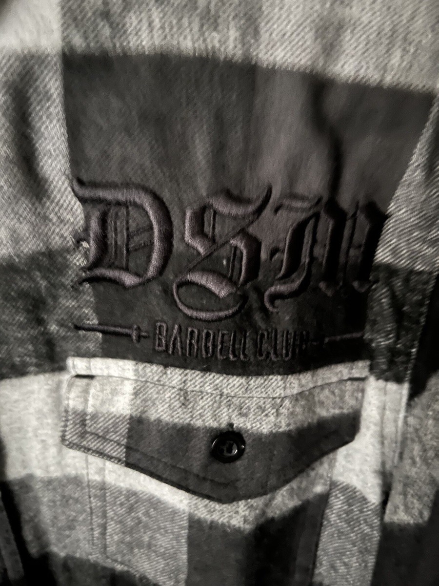 DSM Barbell Club Flannel Small Live Large Powerlifting Iron Rebel Ghost  Iowa NEW