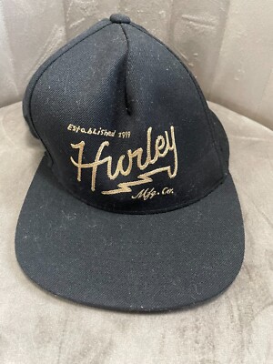 Hurley Men's Snapback Hat - Established 1999 Black Classic Logo Adjustable Size