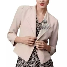 Cabi Blush Open Front Peplum Back Lightweight Blazer Size M