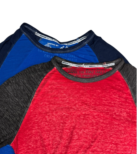 Heritage by C.J. Black Mens Size Lg True Liberty Burnout Ringer T-Shirt Lot of 2