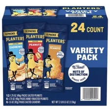 Planters Nuts Cashews and Peanuts Variety Pack (40.5 oz., 24 pk.)