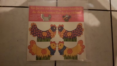 Jacobs Coffee -An Old Easter Egg Mug / Chicken Craft Sheet -70s -Rare