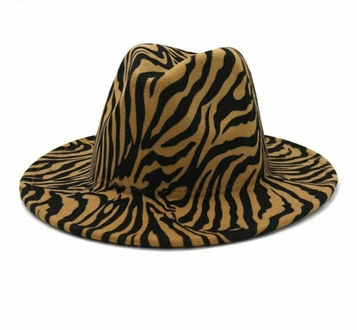 Cappello di Feltro Cowboy Zebra Lana Jazz Fedora Autunno Uomo Gentiluomo  Nozze | eBay