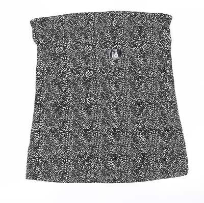 Matalan Damen-T-Shirt schwarz geometrisch Baumwolle Basic Größe 16 schulterfrei