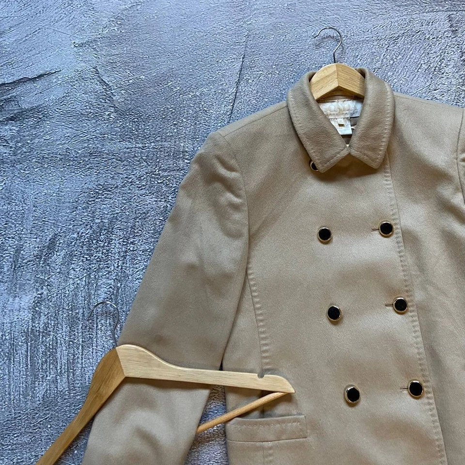 Rare Escada Margaretha Ley Coat Women EU 36 Blazer Angora Wool Beige Germany - Image 2 of 4