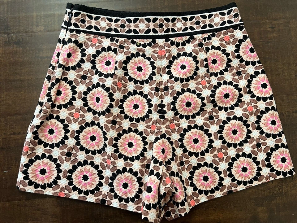 Kate Spade Nueva York Floral Mosaico Jacquard Corto Elastizado Tiro Alto Talla 2 27” W Foto 3 de 4