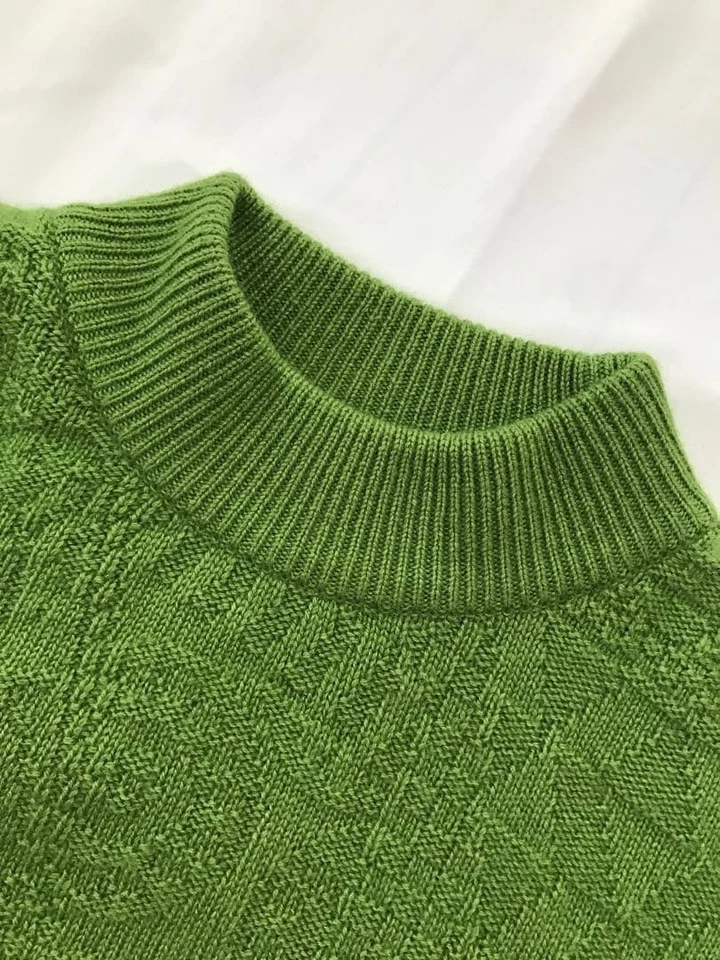 [EXC] Pull col haut Missoni cachemire soie tricot géométrique vert : du JAPON - Photo 4/4