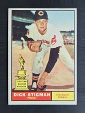 1961 Topps #77 Dick Stigman Cleveland Indians  EX-NM