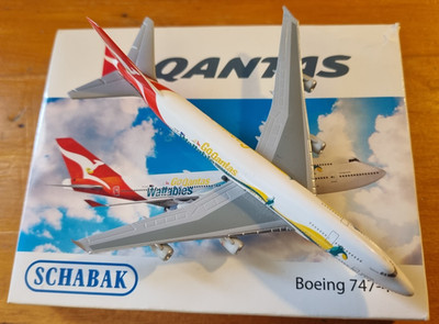 QANTAS. Schabak/ Schuco. (Wallabies) . B747-400.  Scale 1:600. Rare New Model.