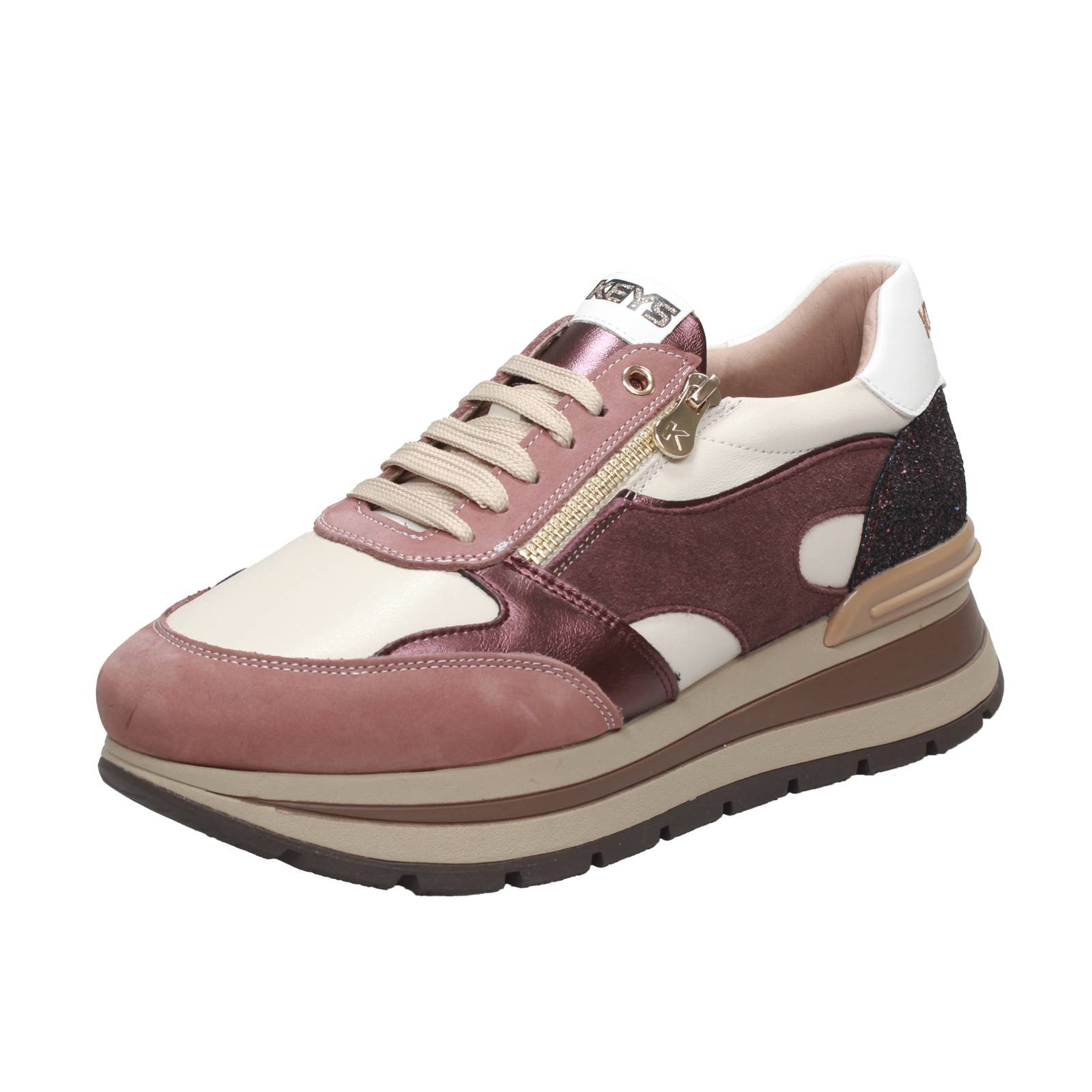 Keys hohe Sneaker mit Keilabsatz und Reiverschluss beige - Gre 36 23cm Damenschuhe 14690₽