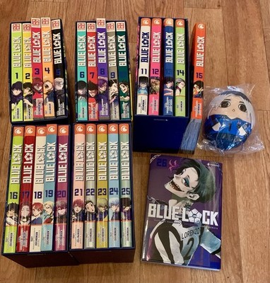 Blue Lock Manga Bände 1 26   komplett - 5 Pappschubern + Gagamaru Plüschanhänger