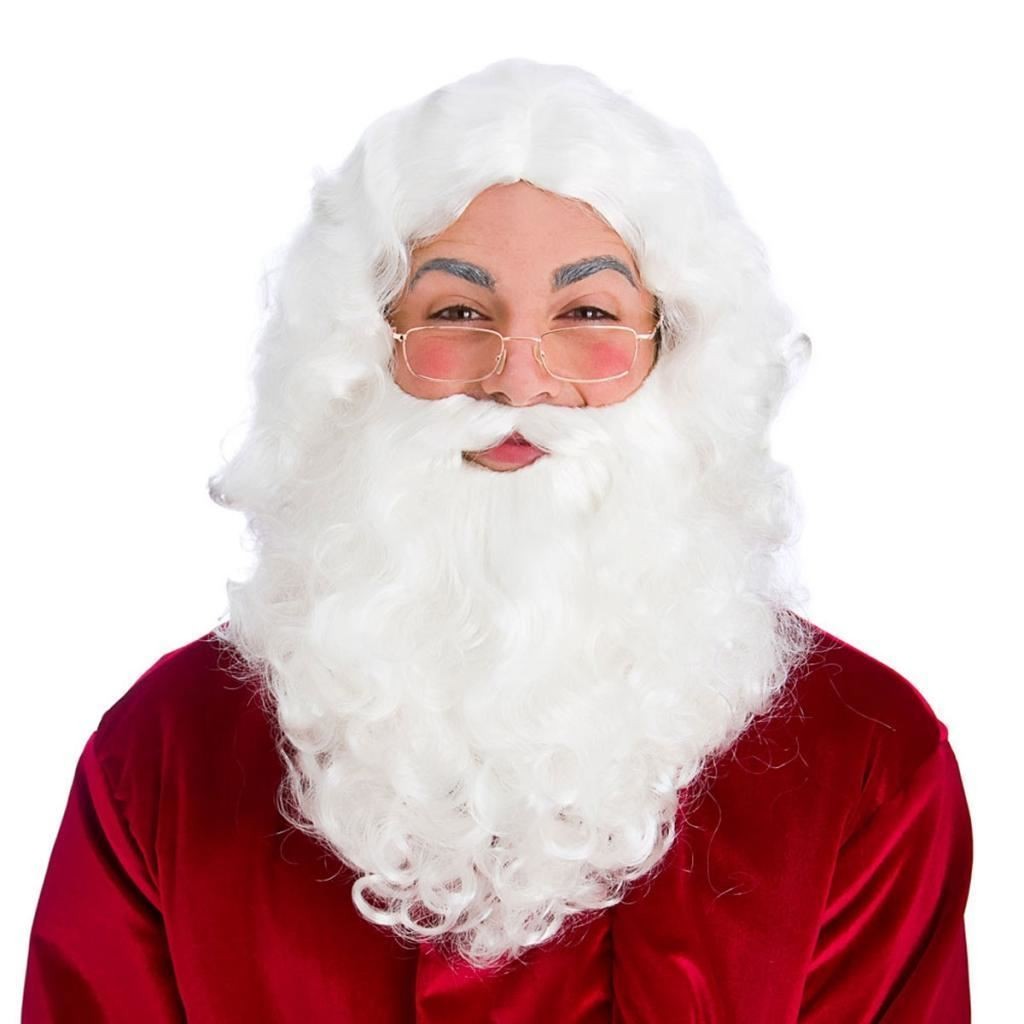 Santa Claus Wig with Beard, Moustache and Glasses Set