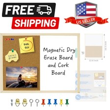 Dry Erase Cork Board 16.5"x12.6", Notice Pin Board, Memo Board, Vision Board,...