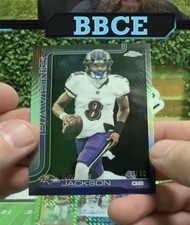 2025 Topps Chrome Football Lamar Jackson /10 BLACK ETCH VARIATION REFRACTOR