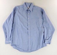 Brooks Brothers Shirt Makers Button Up Light Weight Blue Made USA Mens 17.5-6