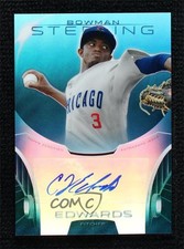2013 Bowman Sterling Prospect Blue Refractor 22/25 Carl Edwards Jr CJ Auto 1z6