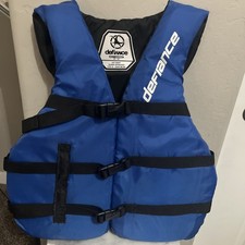 Defiance Life Jacket, Adult Universal 30  -52  US Coast Guard Approved - Blue