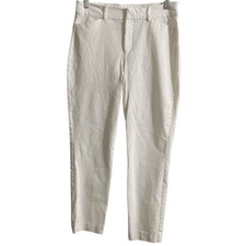 Old Navy Pants Women 10 White High Rise Pixie Ankle Slimming Stretchy Preppy