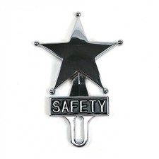 Retro Vintage Safety Star Chromed License Plate Topper Retro Vintage Safety Star Chromed License Plate Topper