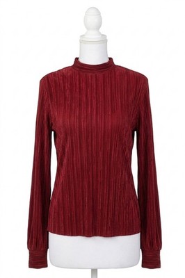 Joseph Ribkoff Micro Pleated Mock Neck Top Size UK12
