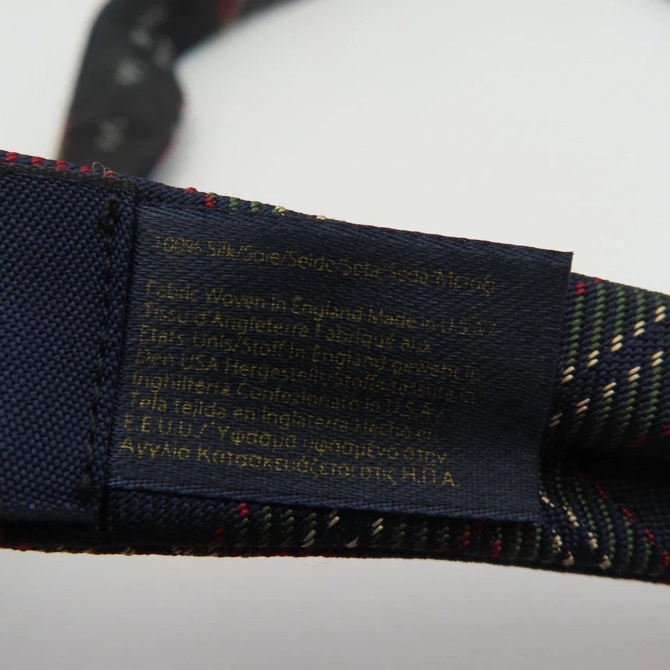 Brooks Brothers Bow Tie Blue Red Plaid 2.25" Wide Silk USA Makers - Image 4 of 4