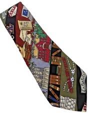 Neck Tie VTG Nicole Miller 90s Hand Sewn Pop Art Law School Silk 57 x 3.75" 1994